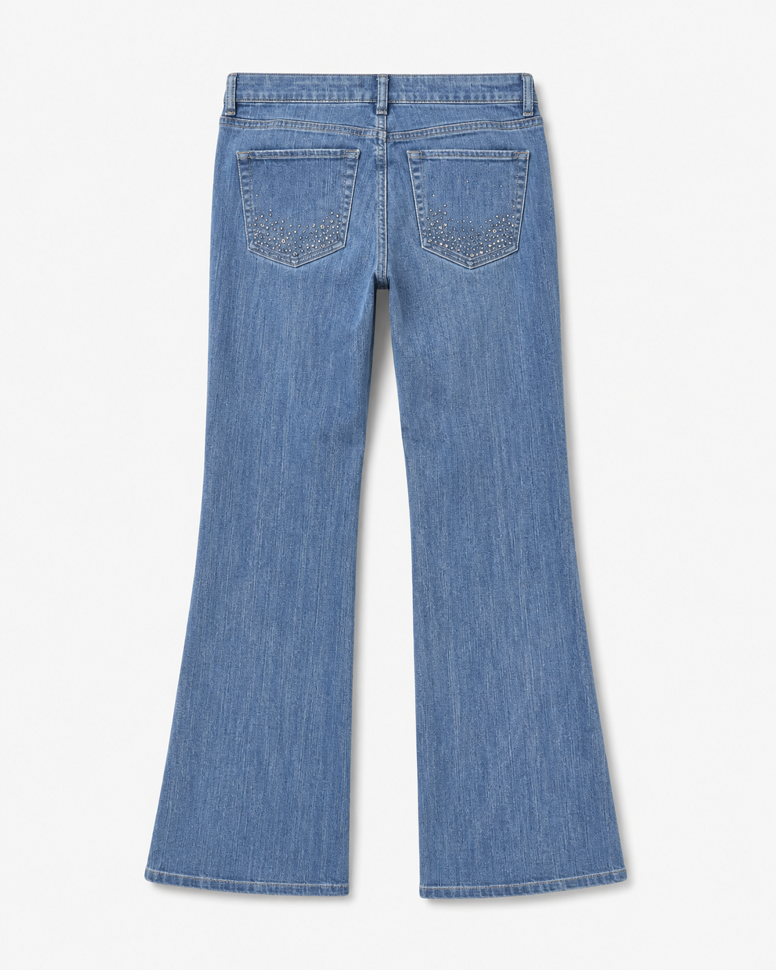 Vintage Low-Waist Jeans mit Ziernähten – Hellblau
