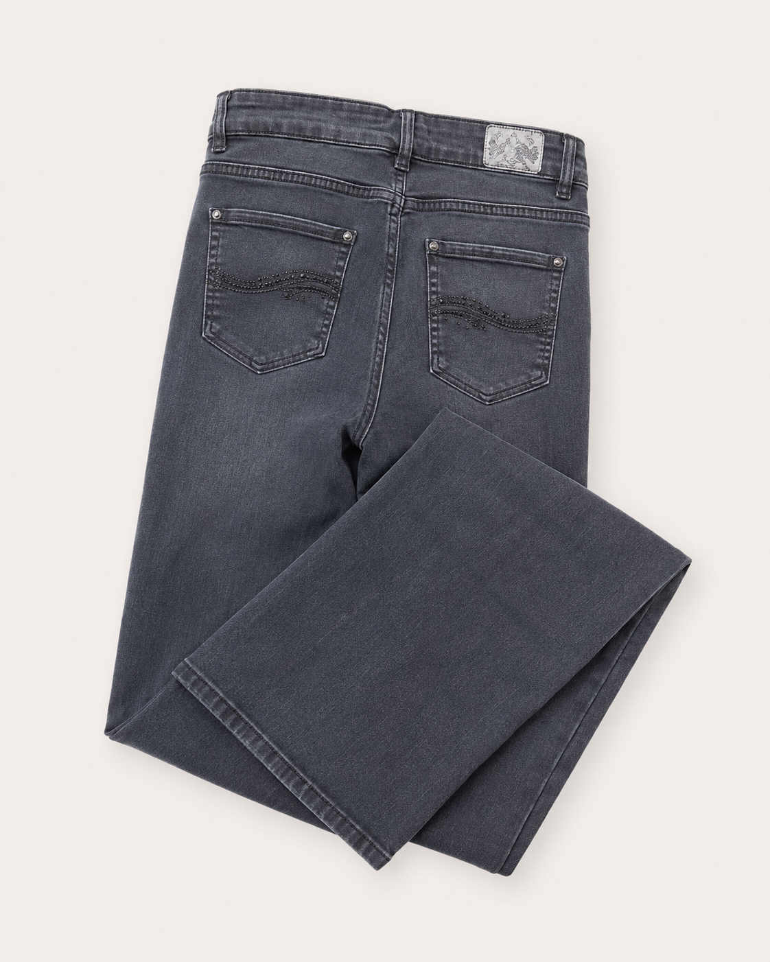 Vintage Bootcut Jeans Grau – Grösse M