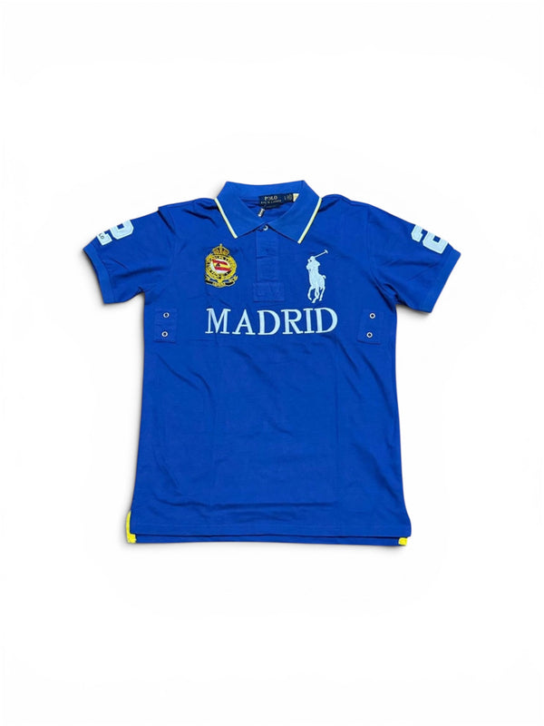 Polo Ralph Lauren Madrid Big Pony Polo Blau Weiss Gelb Size M
